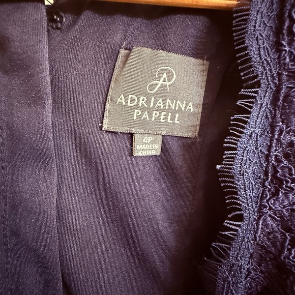 Adrianna Papell Deep Purple Lace Midi Dress 4P - Picture 4 of 6